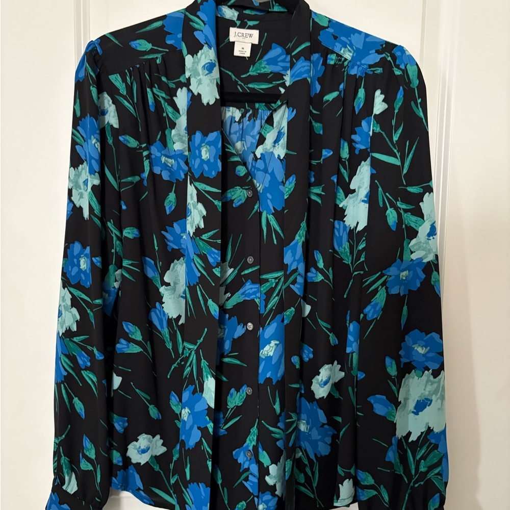 J. Crew floral blouse size M nwot
